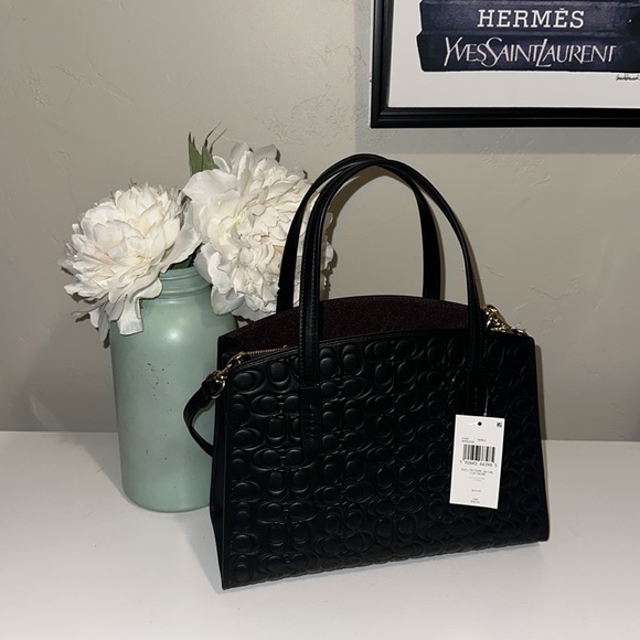 Coach Charlie Carryall in Signature Black Leather NWT - Picture 3 of 11
